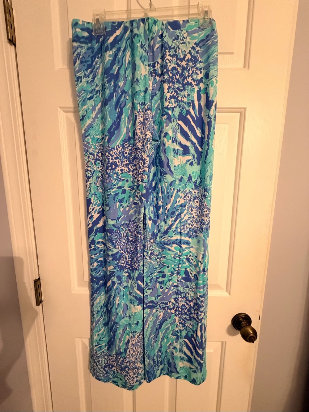 Lilly Pulitzer Blue & Aqua Printed Wide-Leg Pants - Picture 3 of 3